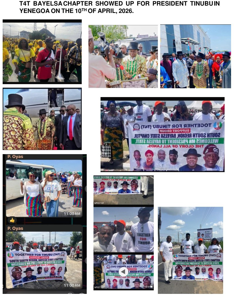 T4T Bayelsa Chapter members at the Yenagoa rally for President Tinubu