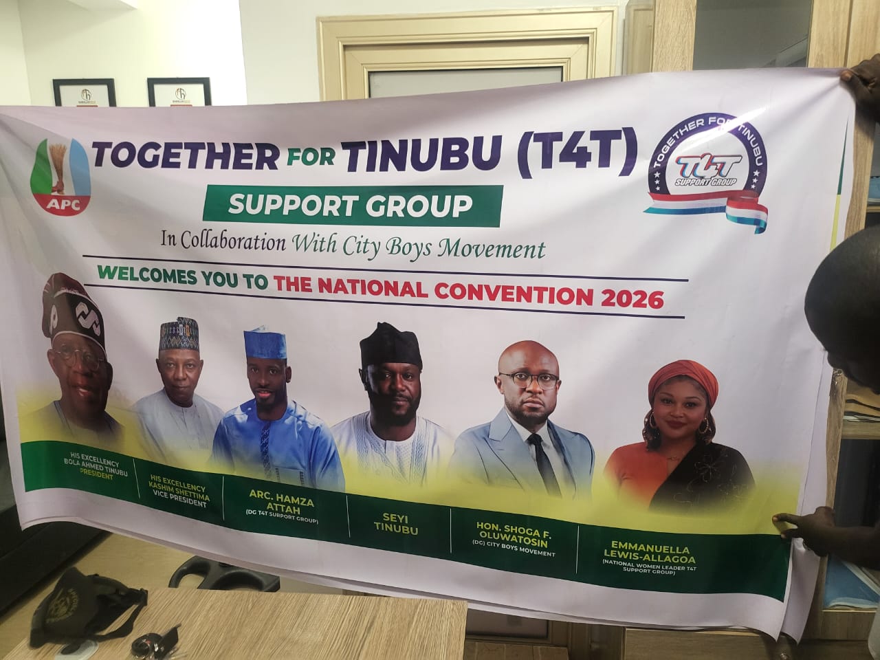Together for Tinubu National Convention 2026 welcome banner